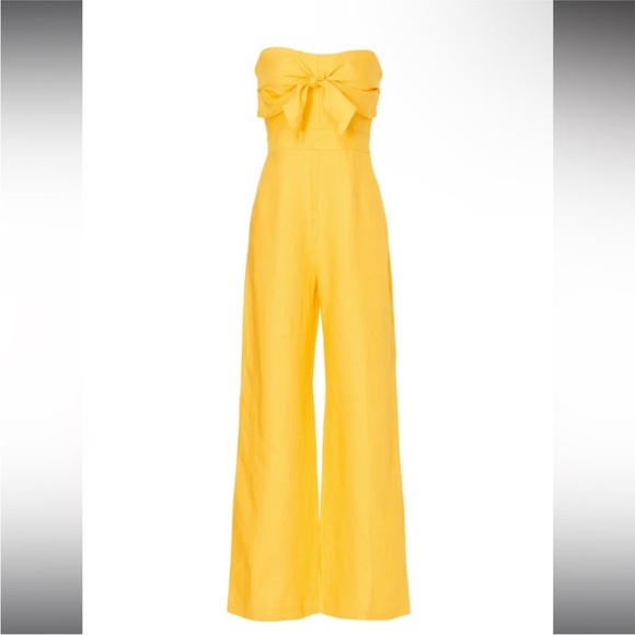 Derek Lam Collective Yellow Strapless Linen Jumpsuit – EU 48 / US 12 (Large) - Picture 4 of 14